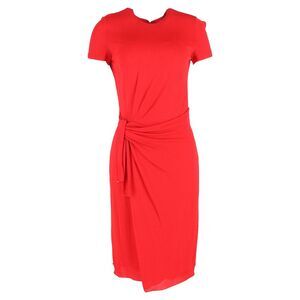 Gucci Wrap-Effect Midi Dress in Red Viscose